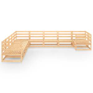 vidaXL Set mobilier de grădină, 10 piese, lemn masiv de pin