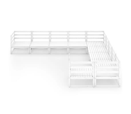 vidaXL Sodo poilsio baldų komplektas, 10 dalių, pu&scaron;ies masyvas