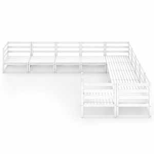 vidaXL Sodo poilsio baldų komplektas, 10 dalių, pu&scaron;ies masyvas