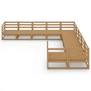 vidaXL Salon de jardin 10 pcs bois de pin massif
