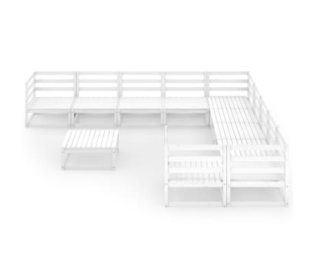 vidaXL Sodo poilsio baldų komplektas, 11 dalių, pu&scaron;ies masyvas