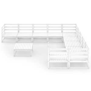 vidaXL Sodo poilsio baldų komplektas, 11 dalių, pu&scaron;ies masyvas