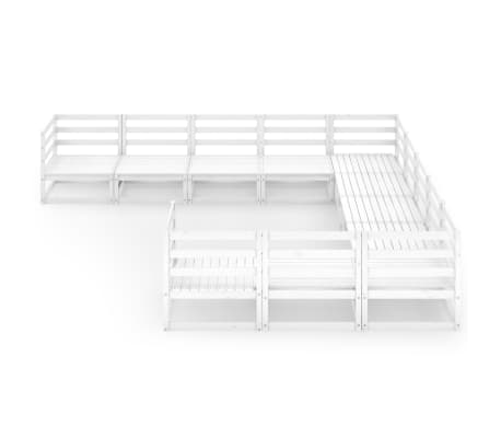 vidaXL Sodo poilsio baldų komplektas, 11 dalių, pu&scaron;ies masyvas