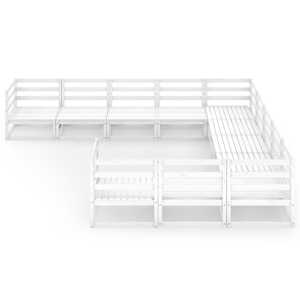 vidaXL Sodo poilsio baldų komplektas, 11 dalių, pu&scaron;ies masyvas