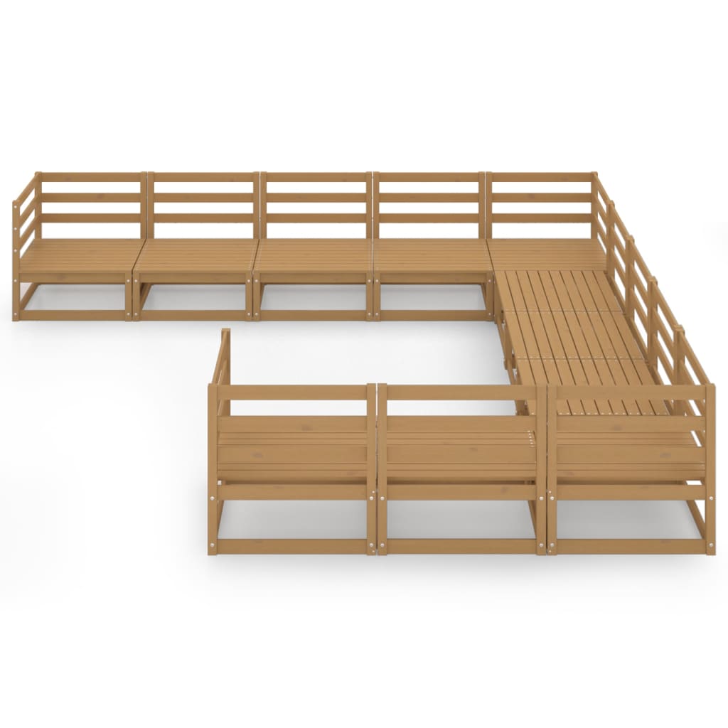 vidaXL 11-delige Loungeset massief grenenhout afbeelding