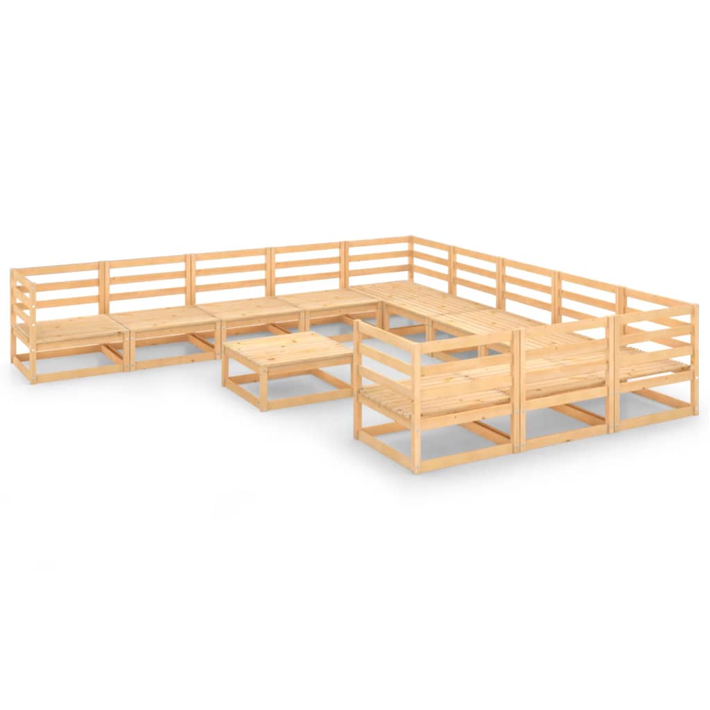 vidaXL 12-delige Loungeset massief grenenhout