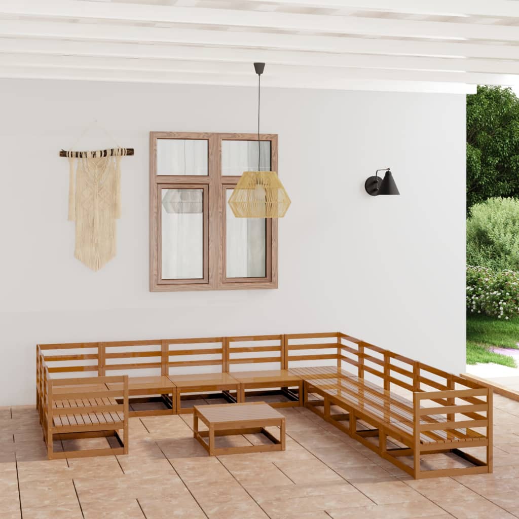 vidaXL 12-tlg. Garten-Lounge-Set Massivholz Kiefer