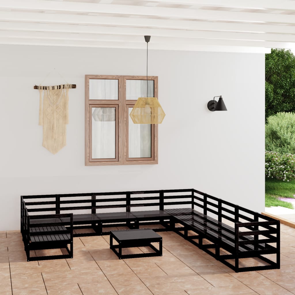 vidaXL 12-tlg. Garten-Lounge-Set Massivholz Kiefer