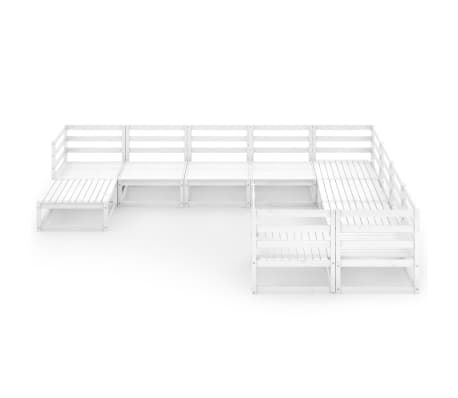 vidaXL Sodo poilsio baldų komplektas, 10 dalių, pu&scaron;ies masyvas