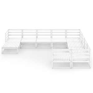 vidaXL Sodo poilsio baldų komplektas, 10 dalių, pu&scaron;ies masyvas