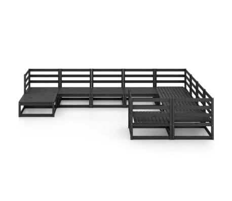 vidaXL Sodo poilsio baldų komplektas, 10 dalių, pu&scaron;ies masyvas