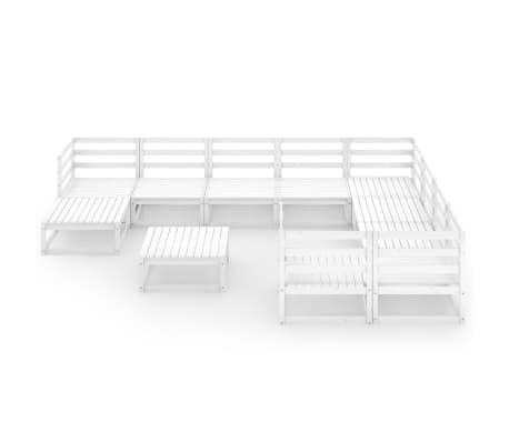 vidaXL Sodo poilsio baldų komplektas, 11 dalių, pu&scaron;ies masyvas