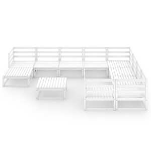 vidaXL Sodo poilsio baldų komplektas, 11 dalių, pu&scaron;ies masyvas