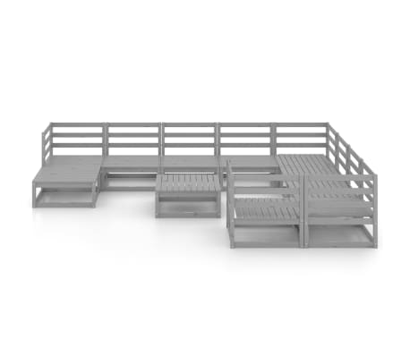 vidaXL Sodo poilsio baldų komplektas, 11 dalių, pu&scaron;ies masyvas