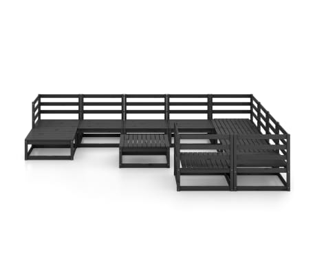 vidaXL Sodo poilsio baldų komplektas, 11 dalių, pu&scaron;ies masyvas