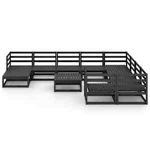 vidaXL Sodo poilsio baldų komplektas, 11 dalių, pu&scaron;ies masyvas