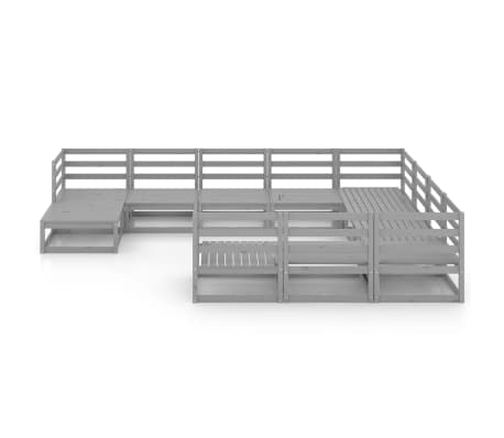 vidaXL Sodo poilsio baldų komplektas, 11 dalių, pu&scaron;ies masyvas