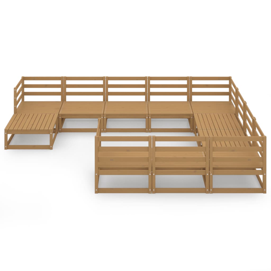 vidaXL 11-delige Loungeset massief grenenhout afbeelding