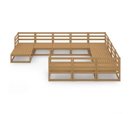 vidaXL 11 Piece Garden Lounge Set Solid Pinewood