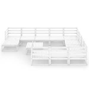 vidaXL Sodo poilsio baldų komplektas, 12 dalių, pu&scaron;ies masyvas