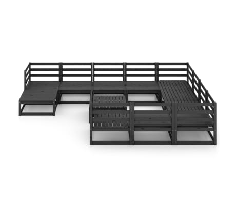 vidaXL 12-tlg. Garten-Lounge-Set Massivholz Kiefer