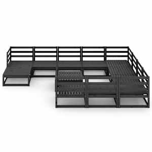vidaXL 12-tlg. Garten-Lounge-Set Massivholz Kiefer