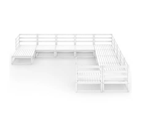 vidaXL Sodo poilsio baldų komplektas, 11 dalių, pu&scaron;ies masyvas