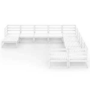 vidaXL Sodo poilsio baldų komplektas, 11 dalių, pu&scaron;ies masyvas