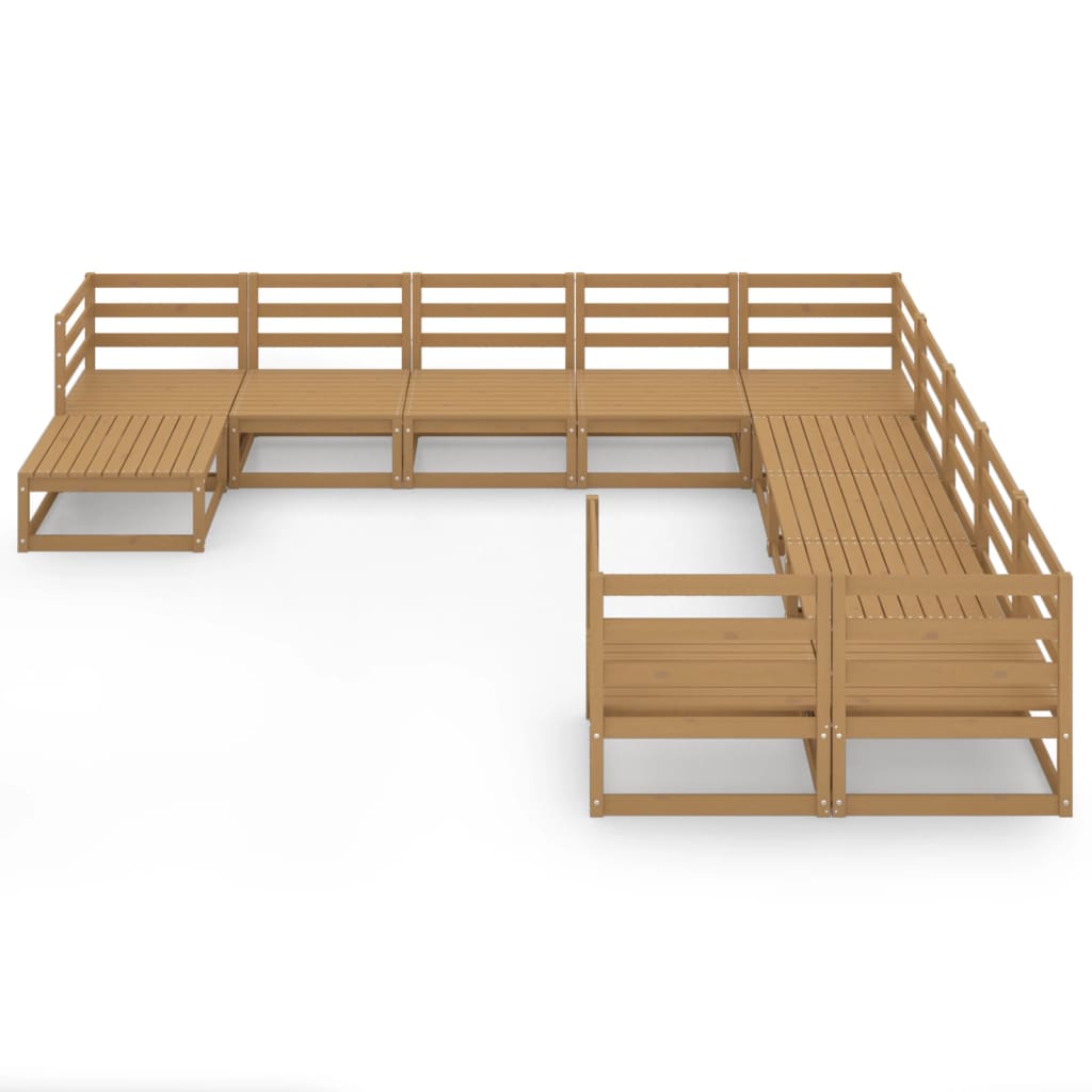 vidaXL 11-delige Loungeset massief grenenhout afbeelding