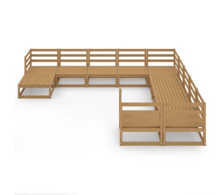 vidaXL 11 Piece Garden Lounge Set Solid Pinewood