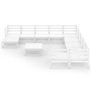 vidaXL Sodo poilsio baldų komplektas, 12 dalių, pu&scaron;ies masyvas