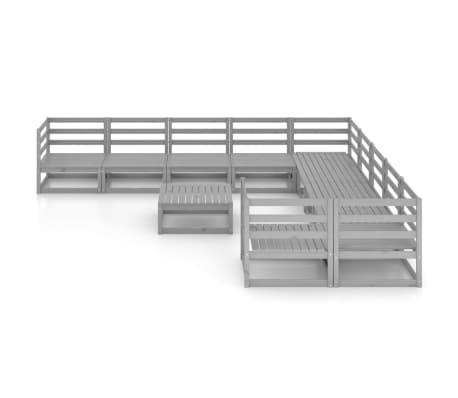 vidaXL Sodo poilsio baldų komplektas, 12 dalių, pu&scaron;ies masyvas