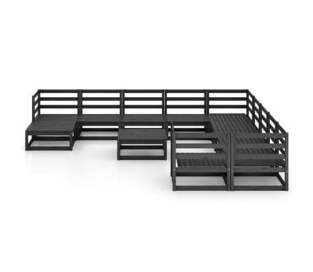 vidaXL Juego de muebles de jard&iacute;n 12 piezas madera maciza de pino