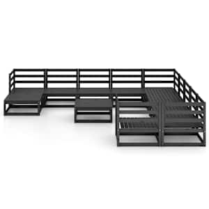 vidaXL Juego de muebles de jard&iacute;n 12 piezas madera maciza de pino