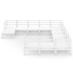 vidaXL Sodo poilsio baldų komplektas, 12 dalių, pu&scaron;ies masyvas