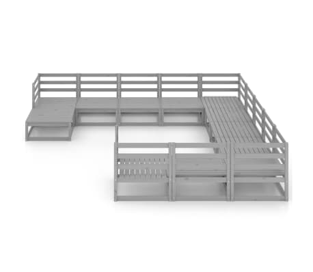 vidaXL Sodo poilsio baldų komplektas, 12 dalių, pu&scaron;ies masyvas