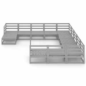 vidaXL Sodo poilsio baldų komplektas, 12 dalių, pu&scaron;ies masyvas