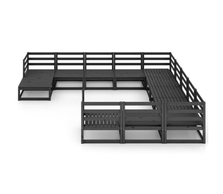 vidaXL 12-tlg. Garten-Lounge-Set Massivholz Kiefer
