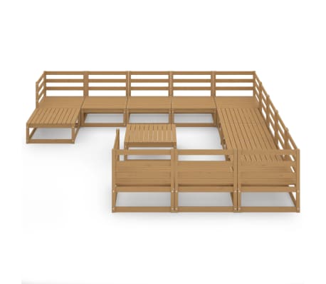 vidaXL 13 Piece Garden Lounge Set Solid Pinewood