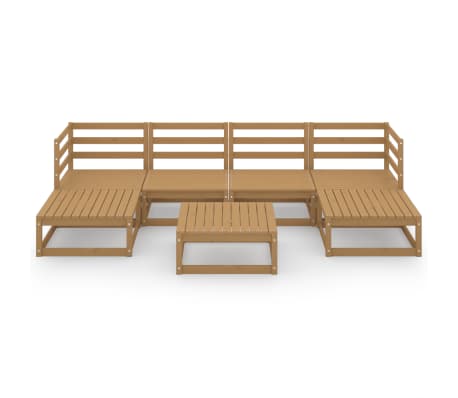 vidaXL 7 részes tömör fenyőfa kerti ülőgarnitúra