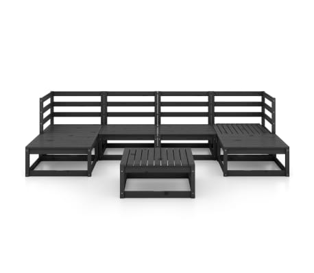 vidaXL Garden Lounge Set | Black | Solid Pinewood | Medium | Modular