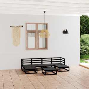 Vrtna sedežna garnitura 7-delna trdna borovina