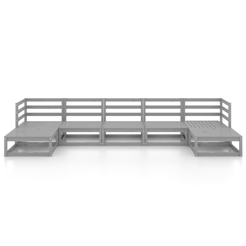 Градински лаундж комплект, 7 части, бор масив