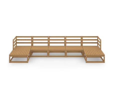 vidaXL 7-tlg. Garten-Lounge-Set Massivholz Kiefer