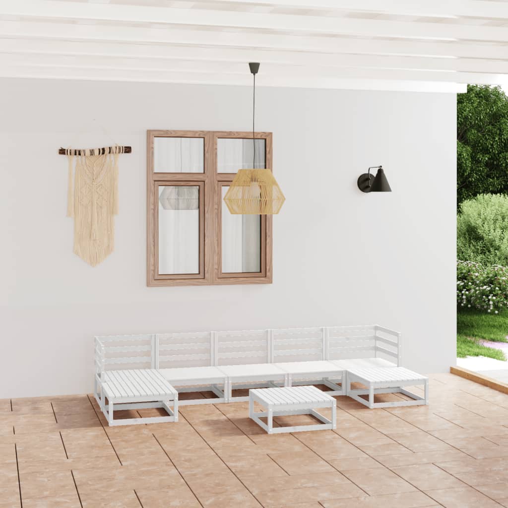 Zestaw wypoczynkowy ogrodowy - drewno sosnowe, biały, 70x70x67 cm