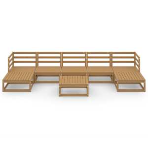 vidaXL Sodo poilsio baldų komplektas, 8 dalių, pu&scaron;ies medienos masyvas