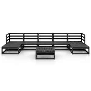 vidaXL Sodo poilsio baldų komplektas, 8 dalių, pu&scaron;ies medienos masyvas