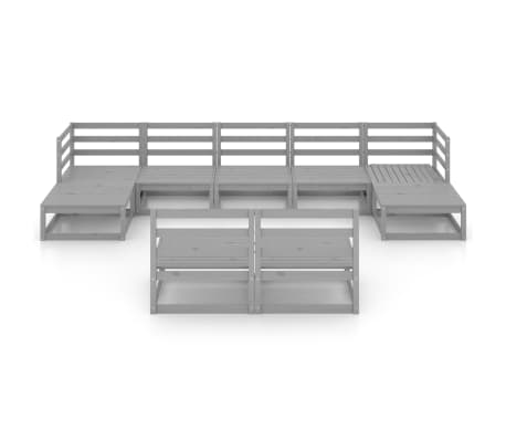 vidaXL Sodo poilsio baldų komplektas, 9 dalių, pu&scaron;ies medienos masyvas