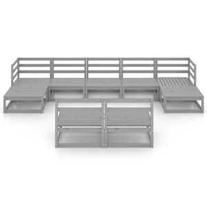 vidaXL Sodo poilsio baldų komplektas, 9 dalių, pu&scaron;ies medienos masyvas