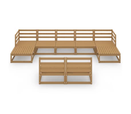 vidaXL Garden Lounge Set Honey brown Solid pinewood Large Modular